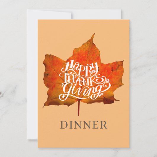 Gelukkig Thanksgiving-dinerfeest herfstbladeren Kaart (Voorkant)