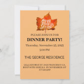Gelukkig Thanksgiving-dinerfeest herfstbladeren Kaart (Achterkant)