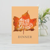 Gelukkig Thanksgiving Dinner Party Fall Leaves Kaart (Staand voorkant)