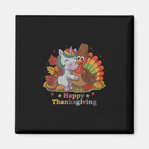 Gelukkig Thanksgiving Eenhoorn Kalkoen Feest Desi Magneet