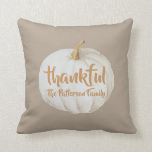 Gelukkig Thanksgiving Familienaam pumpkin Kussen
