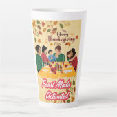 Gelukkig Thanksgiving Feest Modus Geactiveerd tee Latte Mok (Voorkant)