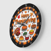Gelukkig Thanksgiving Feestkalkoen Grote Klok (Hoek)