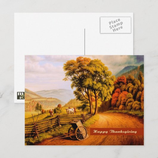 Gelukkig Thanksgiving. Fine Art Briefkaart (Voorkant / Achterkant)