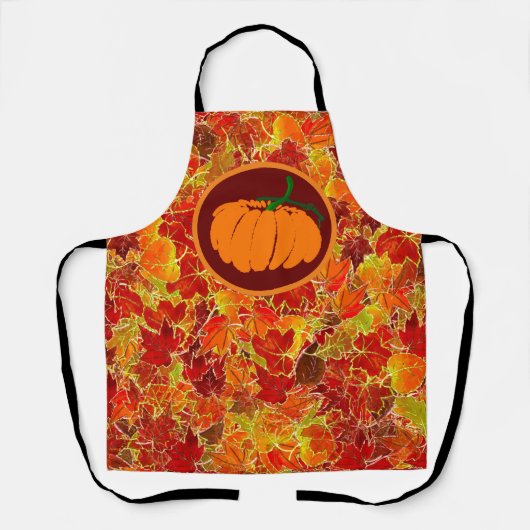 Gelukkig Thanksgiving! Glitteriehandschoen/pompoen Schort (Voorkant)