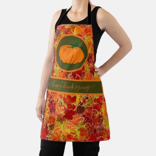 Gelukkig Thanksgiving! Glitteriehandschoen/pompoen Schort (Insitu)