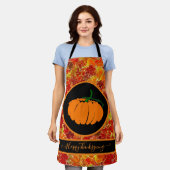 Gelukkig Thanksgiving! Glitteriehandschoen/pompoen Schort (Gedragen)