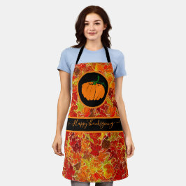 Gelukkig Thanksgiving! Glitteriehandschoen/pompoen Schort