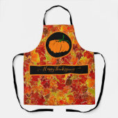 Gelukkig Thanksgiving! Glitteriehandschoen/pompoen Schort (Voorkant)