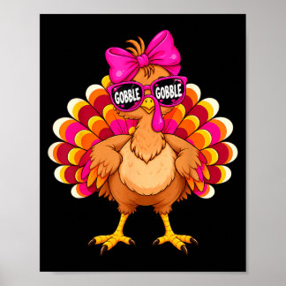 Gelukkig thanksgiving gobble turkey dag peuters poster