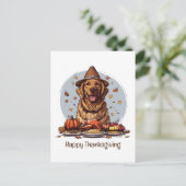 Gelukkig Thanksgiving Golden Retriever Hond Briefkaart (Staand voorkant)