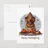 Gelukkig Thanksgiving Golden Retriever Hond Briefkaart (Voorkant / Achterkant)
