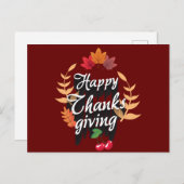 Gelukkig Thanksgiving Herfst Briefkaart (Voorkant / Achterkant)