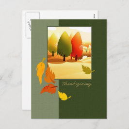 Gelukkig Thanksgiving Herfst landschap Feestdagenkaart