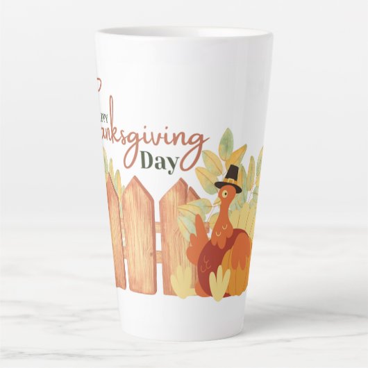 gelukkig thanksgiving herfst latte mok (Voorkant)