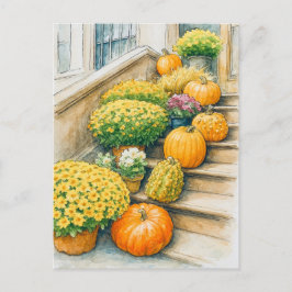 Gelukkig Thanksgiving-herfst pompoen ansichtkaart Briefkaart