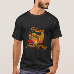 Gelukkig Thanksgiving Hoorn des Overvloeds T-shirt