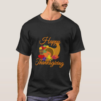 Gelukkig Thanksgiving Hoorn des Overvloeds T-shirt