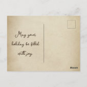 Gelukkig Thanksgiving Hout Teken & Herfst Scène Briefkaart (Achterkant)