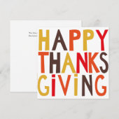 Gelukkig Thanksgiving! Kaart (Voorkant / Achterkant)