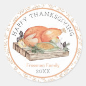 Gelukkig Thanksgiving Kalkoen Diner Sticker (Voorkant)