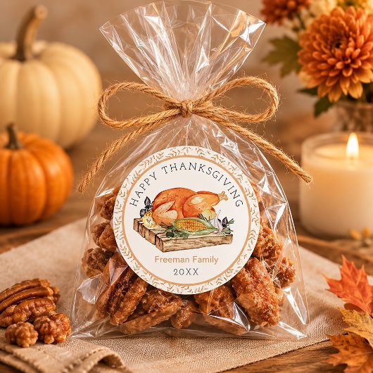 Gelukkig Thanksgiving Kalkoen Diner Sticker