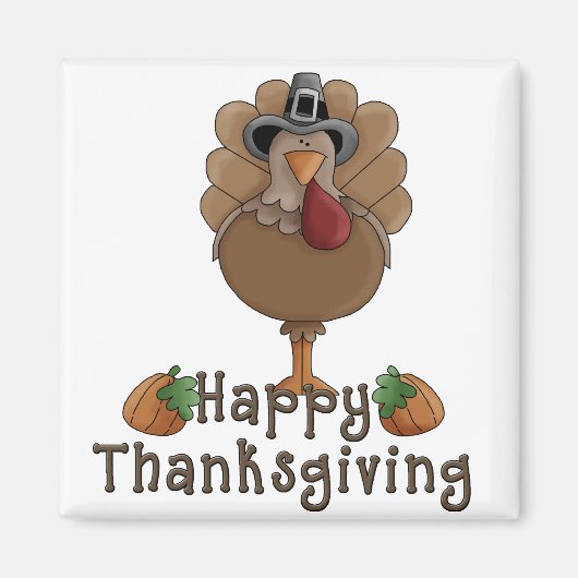 gelukkig thanksgiving kalkoen magneet (Voorkant)