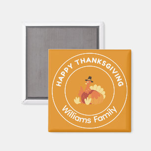 Gelukkig Thanksgiving kalkoen oranje Magneet