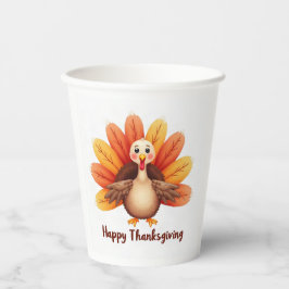 Gelukkig Thanksgiving Kalkoen Papieren Bekers