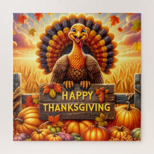 Gelukkig Thanksgiving Kalkoen Puzzel (Verticaal)