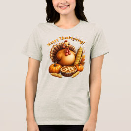 Gelukkig Thanksgiving Kalkoen T-shirt voor Vrouwen