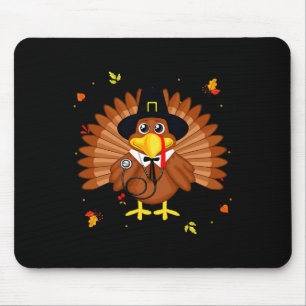 Gelukkig Thanksgiving Kalkoen Verpleegster Vakanti Muismat