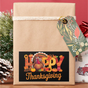 Gelukkig Thanksgiving Kalkoenen Herfst Rechthoekige Sticker