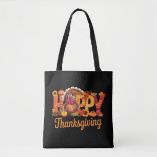 Gelukkig Thanksgiving Kalkoenen Herfst Tote Bag