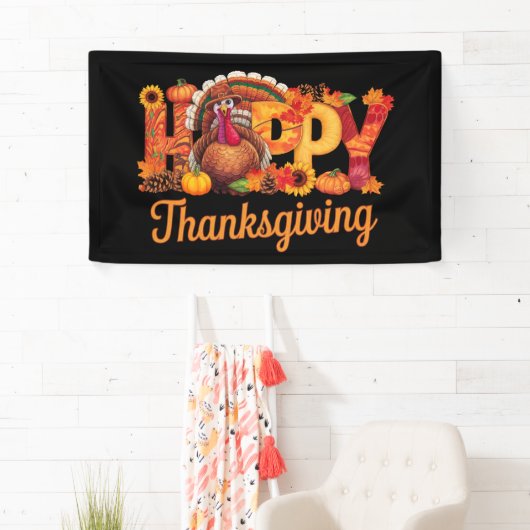 Gelukkig Thanksgiving Kalkoenen Val Spandoek (Insitu)