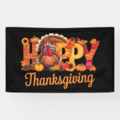 Gelukkig Thanksgiving Kalkoenen Val Spandoek (Horizontaal)