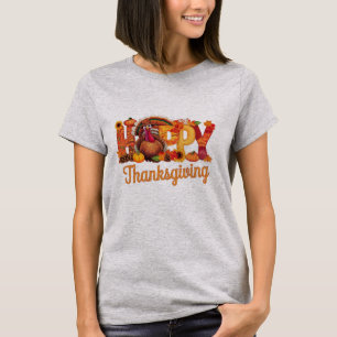 Gelukkig Thanksgiving Kalkoenen Val T-shirt