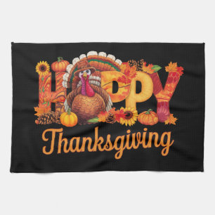 Gelukkig Thanksgiving Kalkoenen Val Theedoek