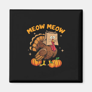 Gelukkig Thanksgiving kat kostuum kalkoen grappig  Magneet