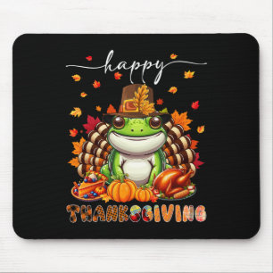 Gelukkig Thanksgiving Kikker Kostuum Kalkoen Herfs Muismat