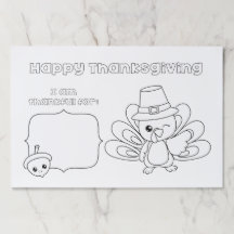 Gelukkig Thanksgiving Kinderen Kleur Activiteit Pl