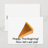 Gelukkig Thanksgiving! Laten we nu taart eten! Feestdagenkaart (Voorkant / Achterkant)