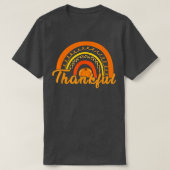 Gelukkig Thanksgiving Leopard Rainbow Shirt voor W (Design voorkant)