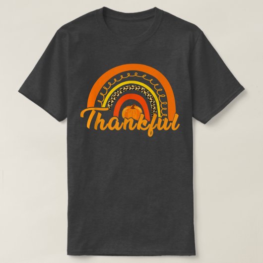 Gelukkig Thanksgiving Leopard Rainbow Shirt voor W (Design voorkant)