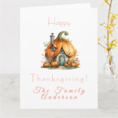 Gelukkig thanksgiving lpomp huis wit kaart (Gele Bloem)
