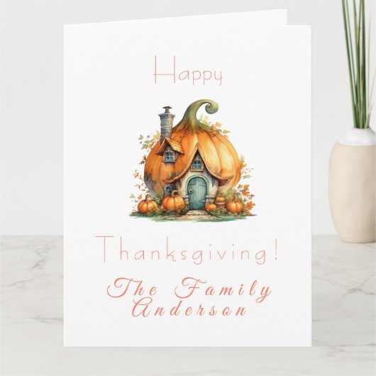 Gelukkig thanksgiving lpomp huis wit kaart (Voorkant)