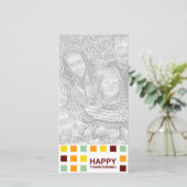 gelukkig thanksgiving ( mod - vierkantjes ) feestdagenkaart (Staand voorkant)