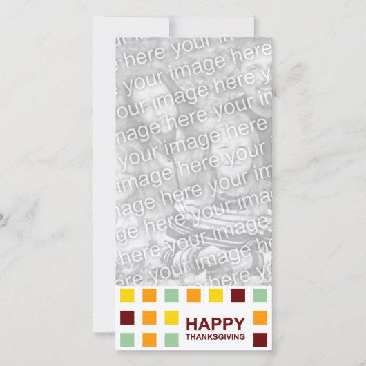gelukkig thanksgiving ( mod - vierkantjes ) feestdagenkaart (Voorkant)