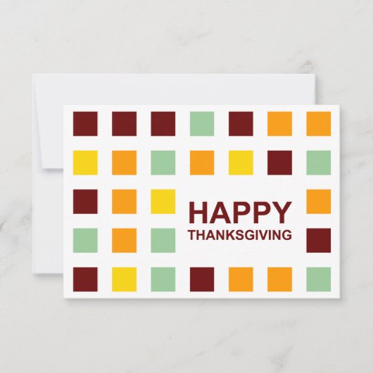 gelukkig thanksgiving ( mod - vierkantjes ) kaart (Voorkant)