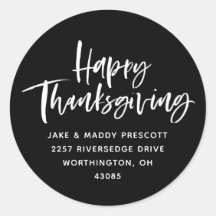 Gelukkig Thanksgiving modern script retour adres